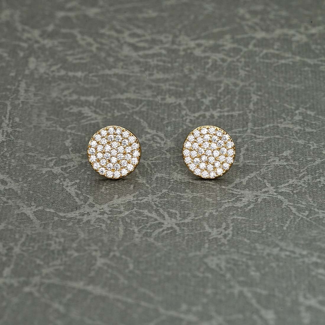 Diamond Treats Funkelnde Scheiben-Ohrringe mit Cubic Zirkonia Steinen in 925 Sterling Silber, runde Silberohrringe für Damen und Mädchen, süßer Silberschmuck für Frauen