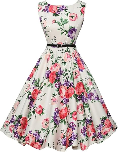 Amazon Co Jp Lumbley ワンピース レディース 復古ヘプバーン風 花柄 ノースリーブ ワンピース 大人 ミディワンピース ベルト付き Aライン ドレス フレアワンピース 膝丈スカート レトロワンピース スイングワンピース パーティー 洋服 フォーマルウェア ファッション Amazon Co Jp Lumbley ワンピース レディース 復古ヘプバーン風 花柄 ノースリーブ ワンピース 大人 ミディワンピース ベルト付き Aライン ドレス フレアワンピース 膝丈スカート レトロワンピース スイングワンピース パーティー 洋服 フォーマルウェア ファッション