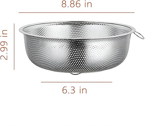 Miniatura 6 de GREATLINK Coladores y coladores de pasta de alimentos para cocina, colador de acero inoxidable, colador de malla de cocina, colador de metal grande