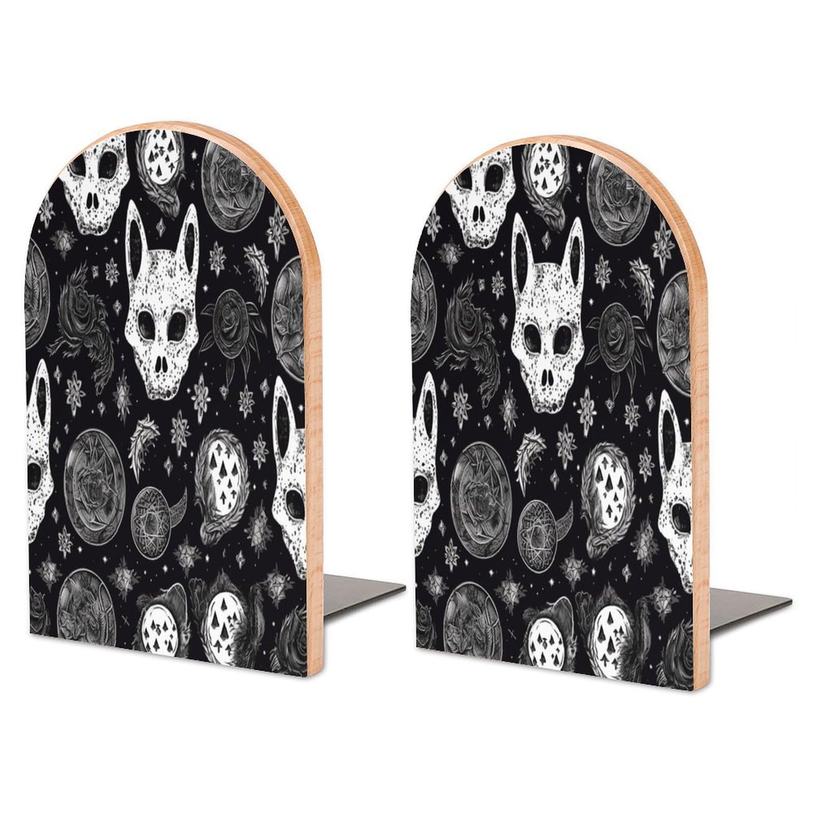 Organizador de libros antideslizante de calaveras para sujetar libros pesados sin caídas