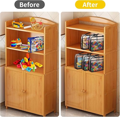 Miniatura 8 de Paquete de 8 bolsas grandes transparentes de almacenamiento de juguetes, bolsas organizadoras de PVC reutilizables, bolsas de almacenamiento de