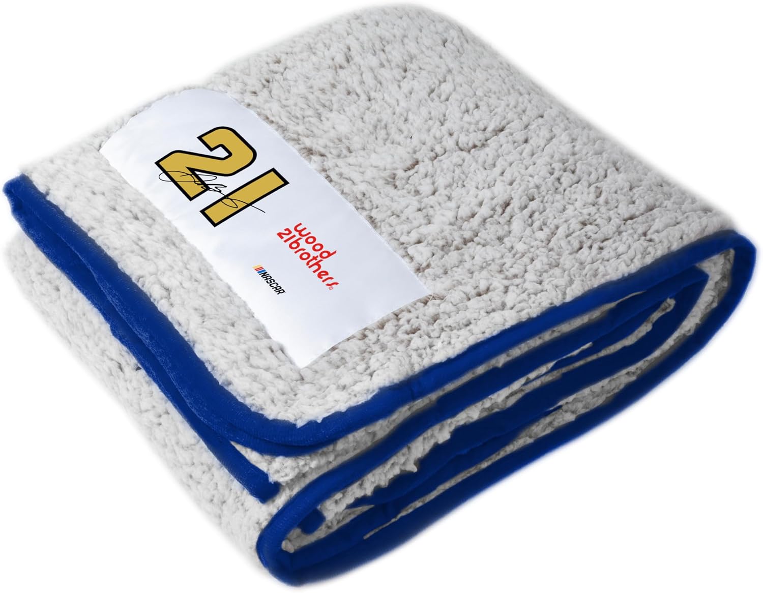 Logo Brands NASCAR Frosty Fleece Blanket – 50" x 60" | Color Trim | Fleece Material |Woven Patch