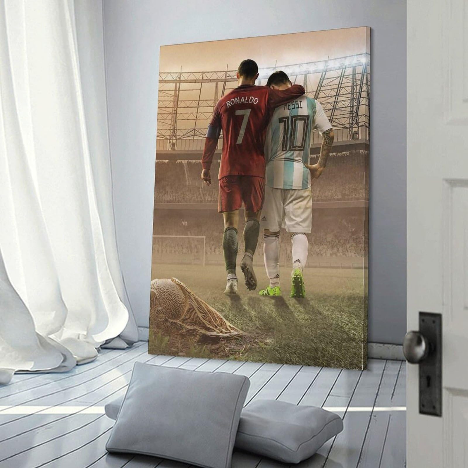 リオネル・メッシ & クリスティアーノ・ロナウド アートパネル(50*70cm