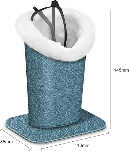 Miniatura 213 de Fintie Soporte para anteojos forrado de felpa con base magnética, estuche de cuero vegano prémium para lentes