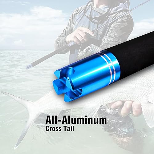 Miniatura 6 de Fiblink Caña de pescar giratoria de agua salada de 2 piezas, caña de pescar portátil de grafito en alta mar (7 pies)