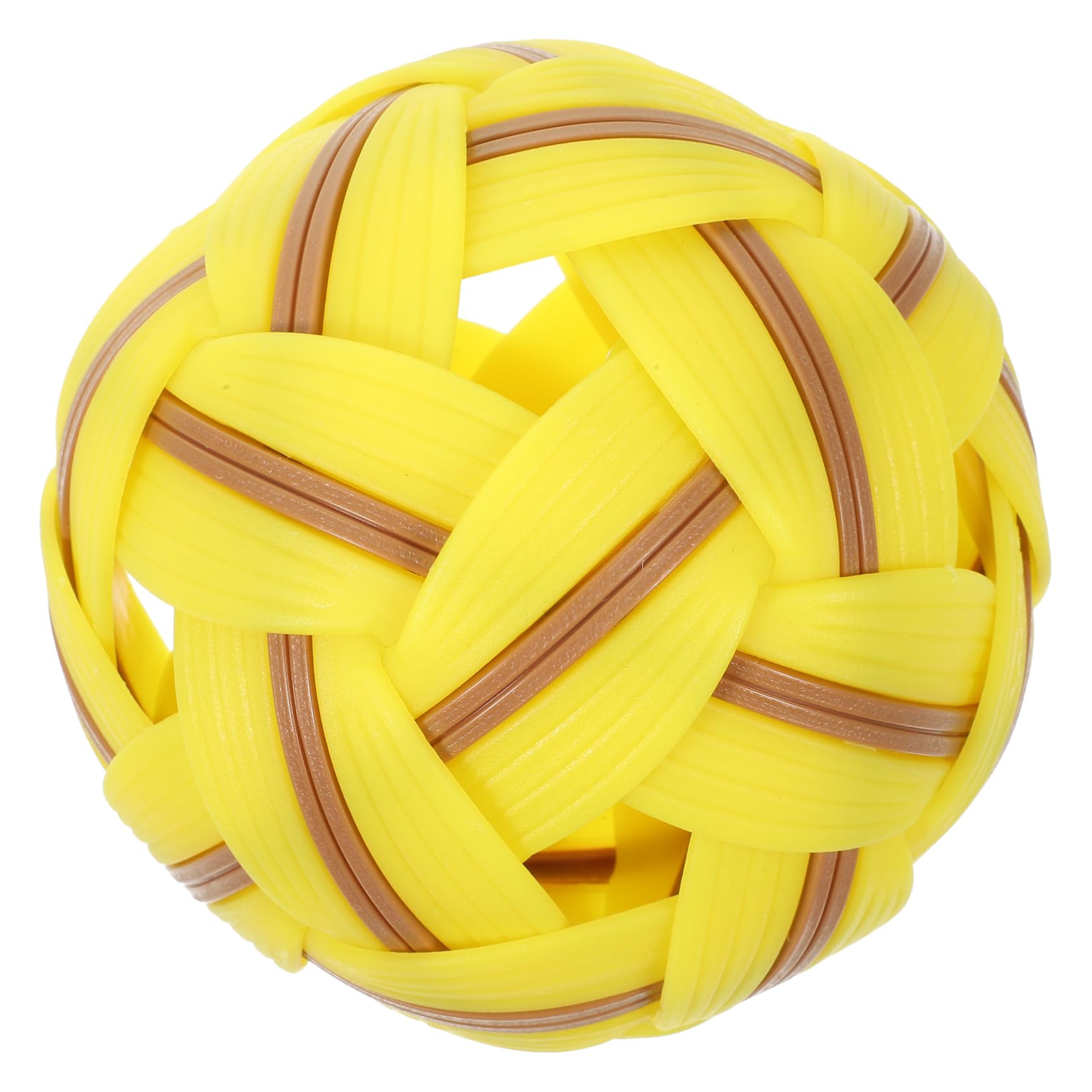 VICASKY Juguete de Fútbol de Plástico Resistente para Exteriores Bolsa de Red, Balón Tejido Amarillo Adecuado para Niños y Almacenamiento Fácil