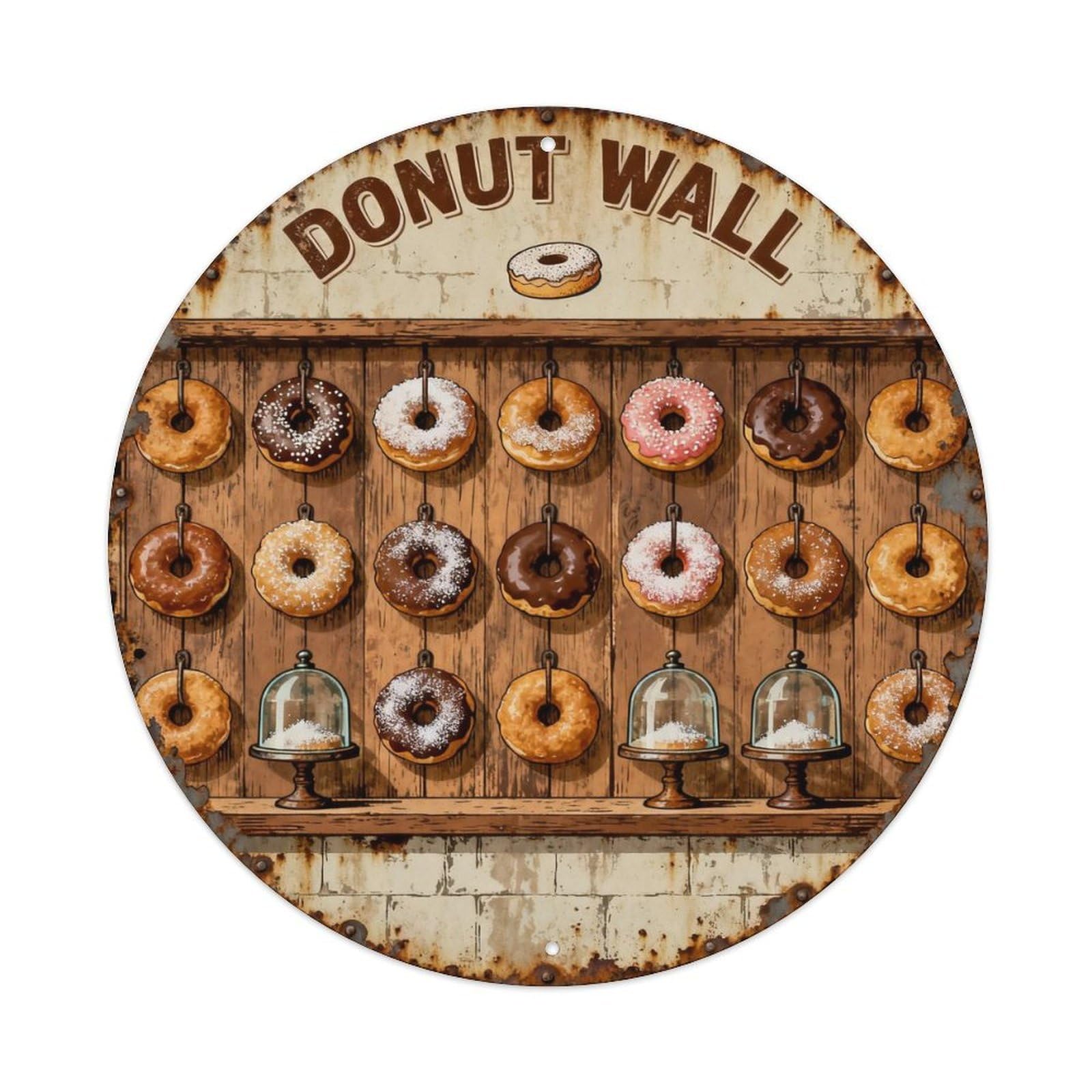 DONUT WALL Metal Tin Sign Plaque