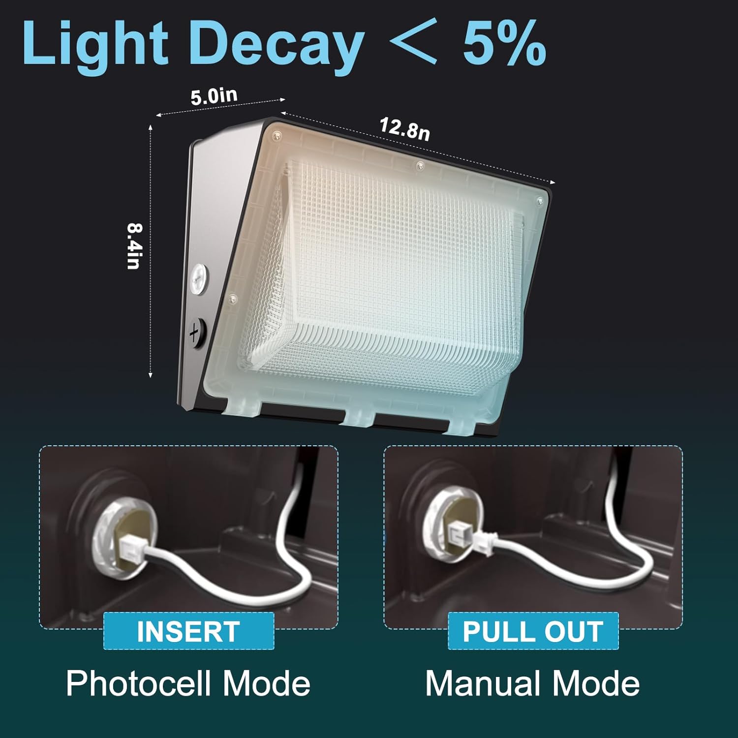 Lightdot 6Pack 200W LED Wall Pack Lights, 3CCT Selectable (3000K/4000K/5000K), 100-277v Dusk to Dawn with Photocell 30000Lm 5000K IP65 Outdoor Exterior Lighting for Warehouse, Garage(Height:15~30ft)