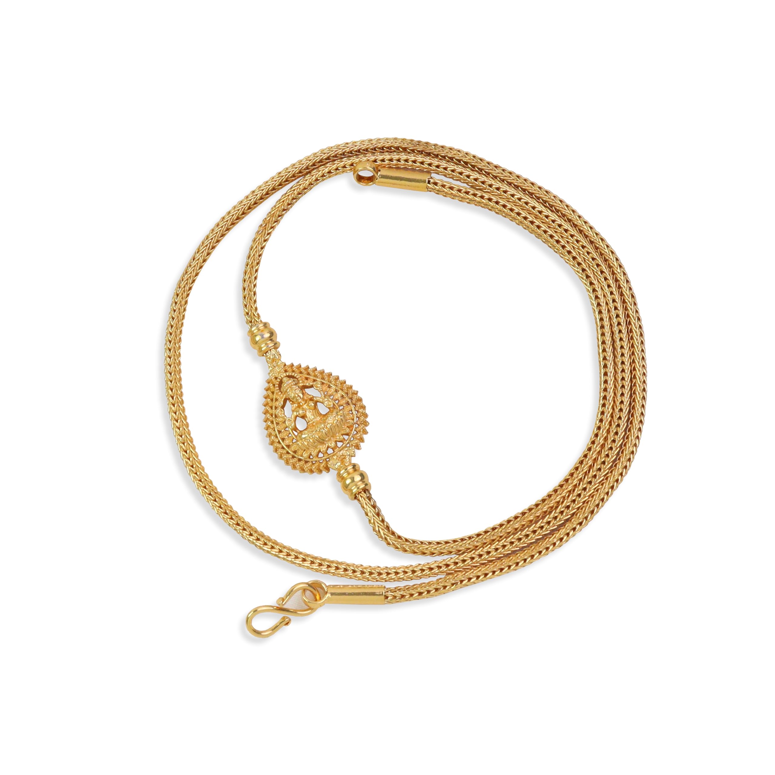 One Gram Micro Gold Plated Traditional Designer American Diamond Stone Mugappu Chain for Women & Girls (MC-1137)-image-29