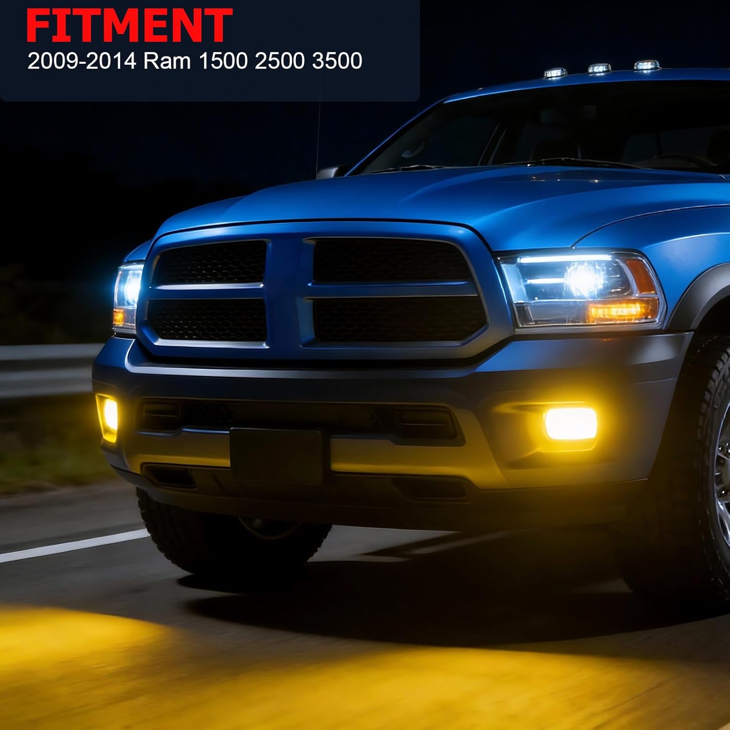 Fog Lights Compatible with 2009-2018 Dodge Ram 1500 2500 3500 Front Bumper Lights Assemblies 1 Pair of Fog Lights with Bracket Clear Lens