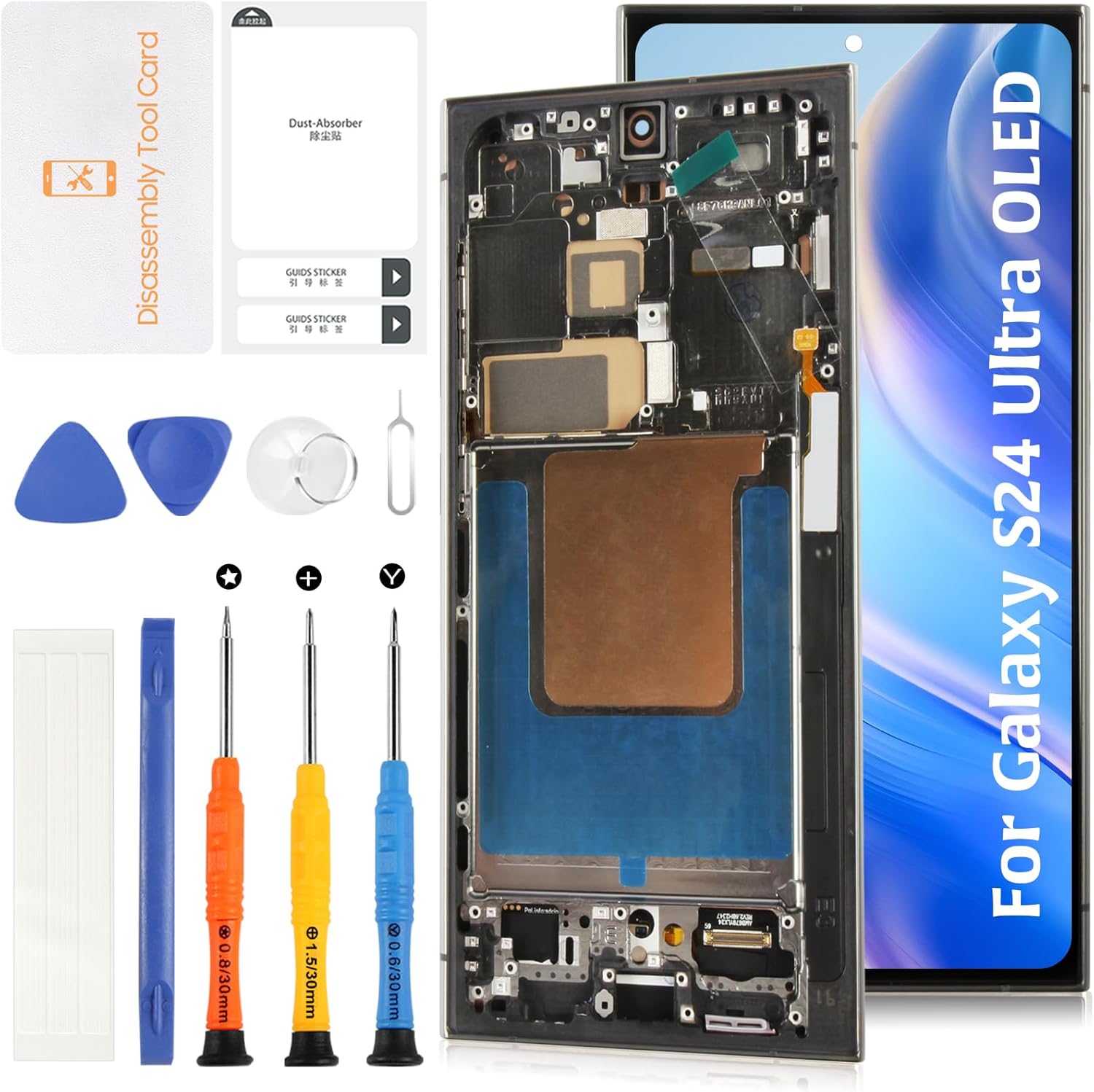 AMOLED Galaxy S24 Ultra (Fingerprint Support) 6.78"+Titanium Black/Blue/Green Frame LCD Screen Replacement S928U S928A for Samsung Galaxy S24 Ultra Display Touch Digitizer Assembly