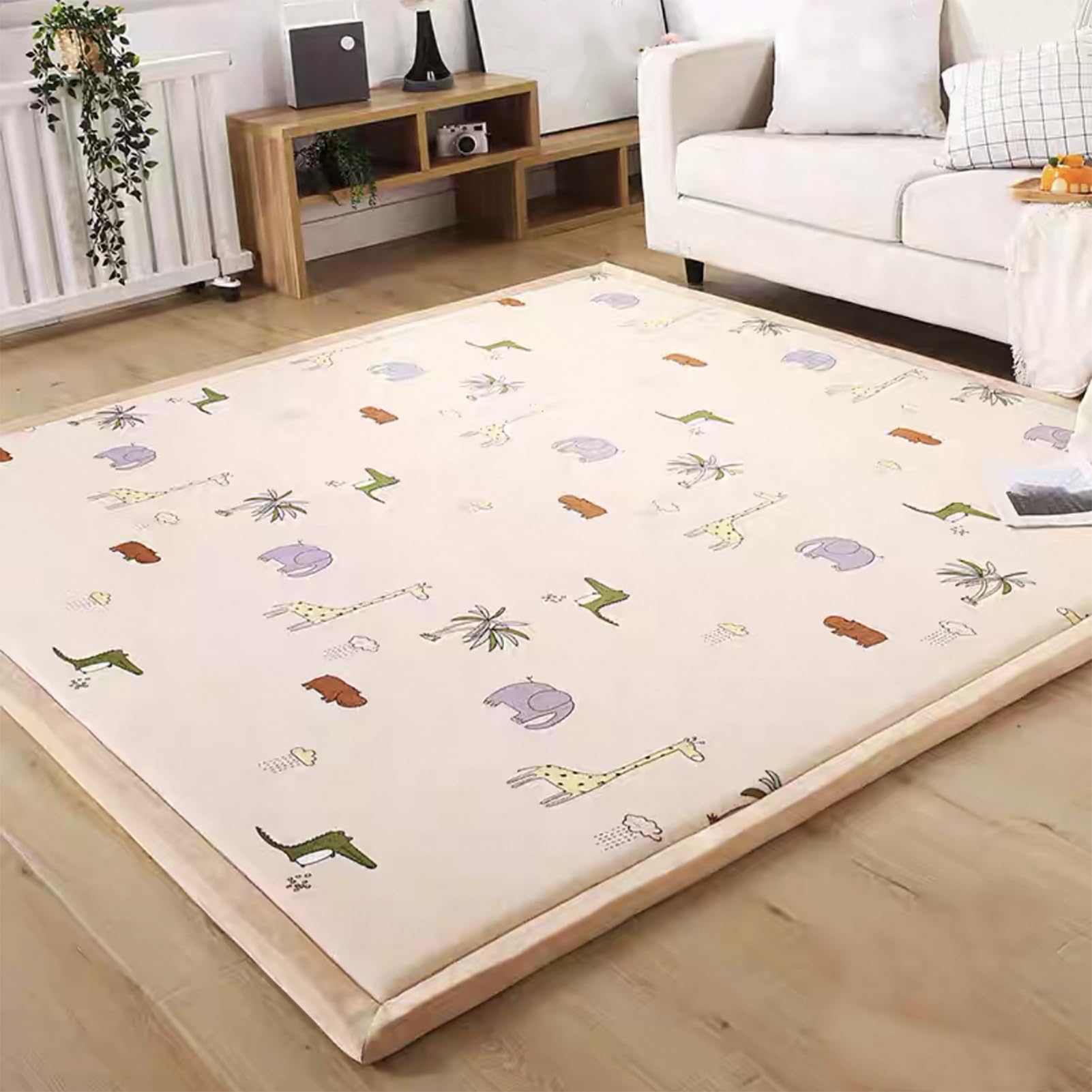 Alfombra Bebé Acolchada Plegable 100 x 150 cm, Diseño Infantil, Colchoneta de Juegos para Suelo, Alfombra para habitación, Colchoneta bebé Suelo Antideslizante, Tapete Actividades y Juegos