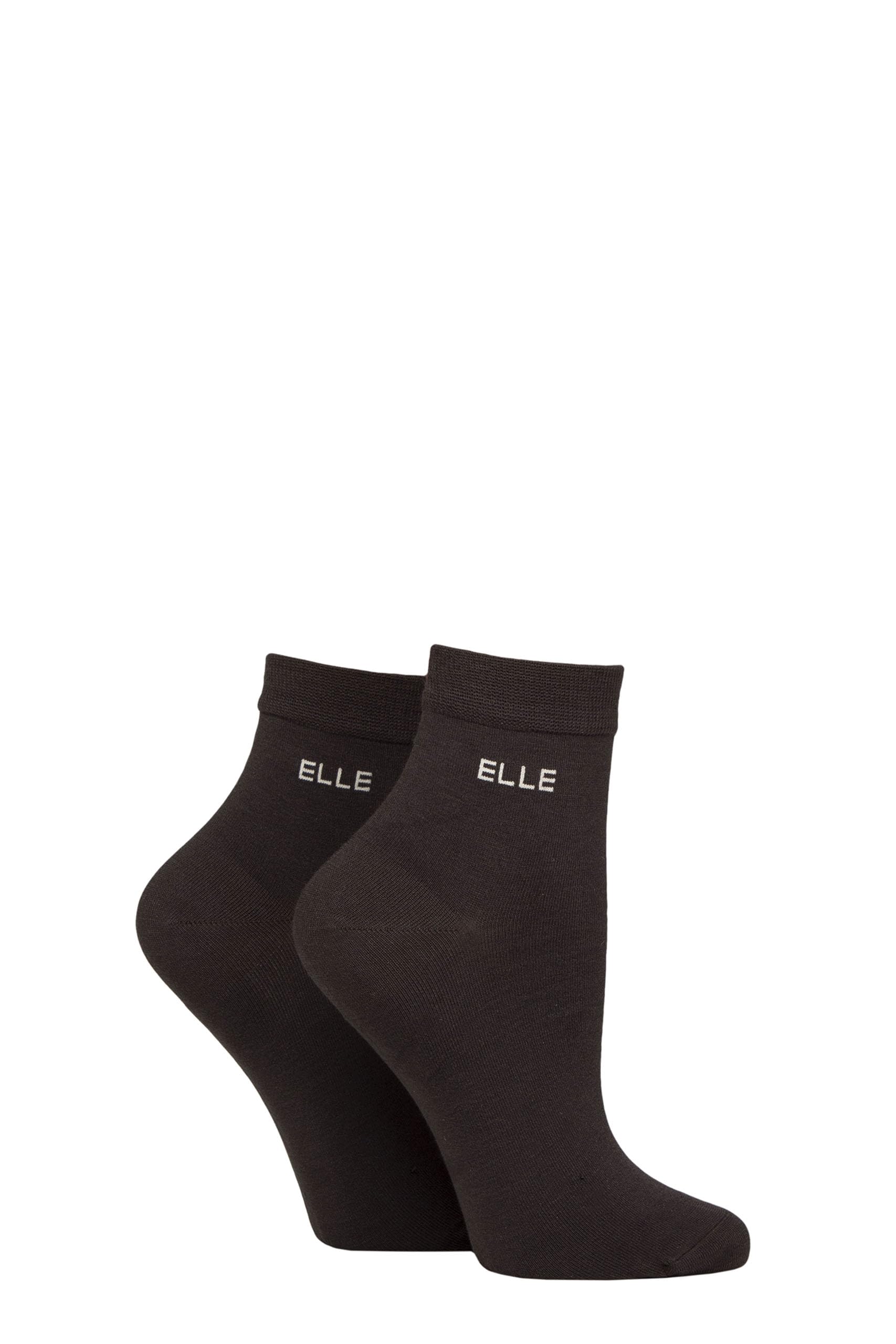 Elle Women's Cocoa Bamboo Ankle Socks - Soft Breathable Cooling Material, Mixture Of Plains & Patterns, Fun,Colourful Multipack Of 2 Size 4-8 (Uk, Numeric, 4, 8, Regular, Regular, )