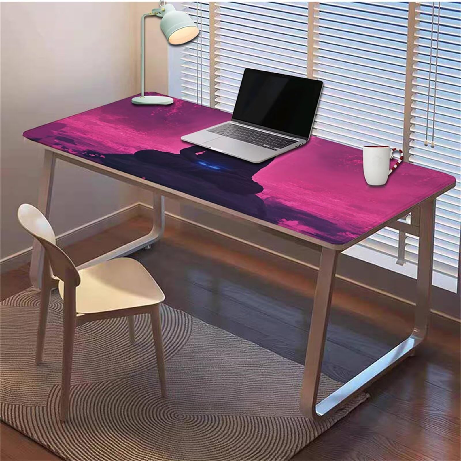 Gamingowa podkładka pod mysz 1200 x 600 x 3 mm, XXL, wodoszczelna, odporna na ścieranie, z przyszytymi krawędziami, fioletowa, podkładka na biurko, poprawia prędkość i precyzję, do komputera, laptopa