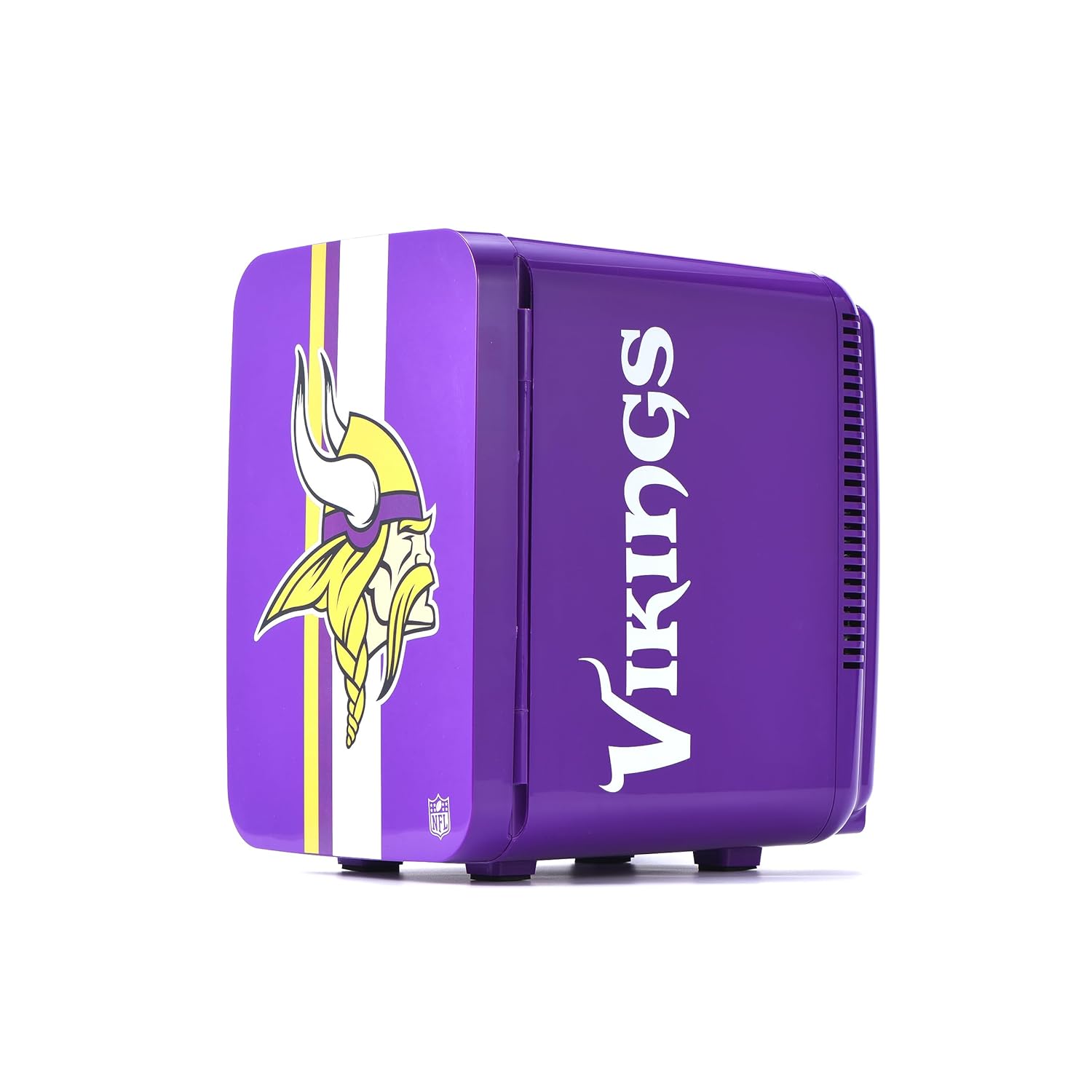 Ukonic NFL Minnesota Vikings 15-Can Mini Fridge 10L – AC/DC Powered, Official Team Colors & Logo, Portable Cooler for Tailgates, Home, Office, or Car
