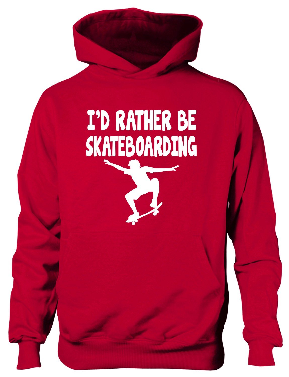 Print4U I'd Rather Be Skateboarding Boys/Girls Hoodie Available In 6 Colours 9-11 Red