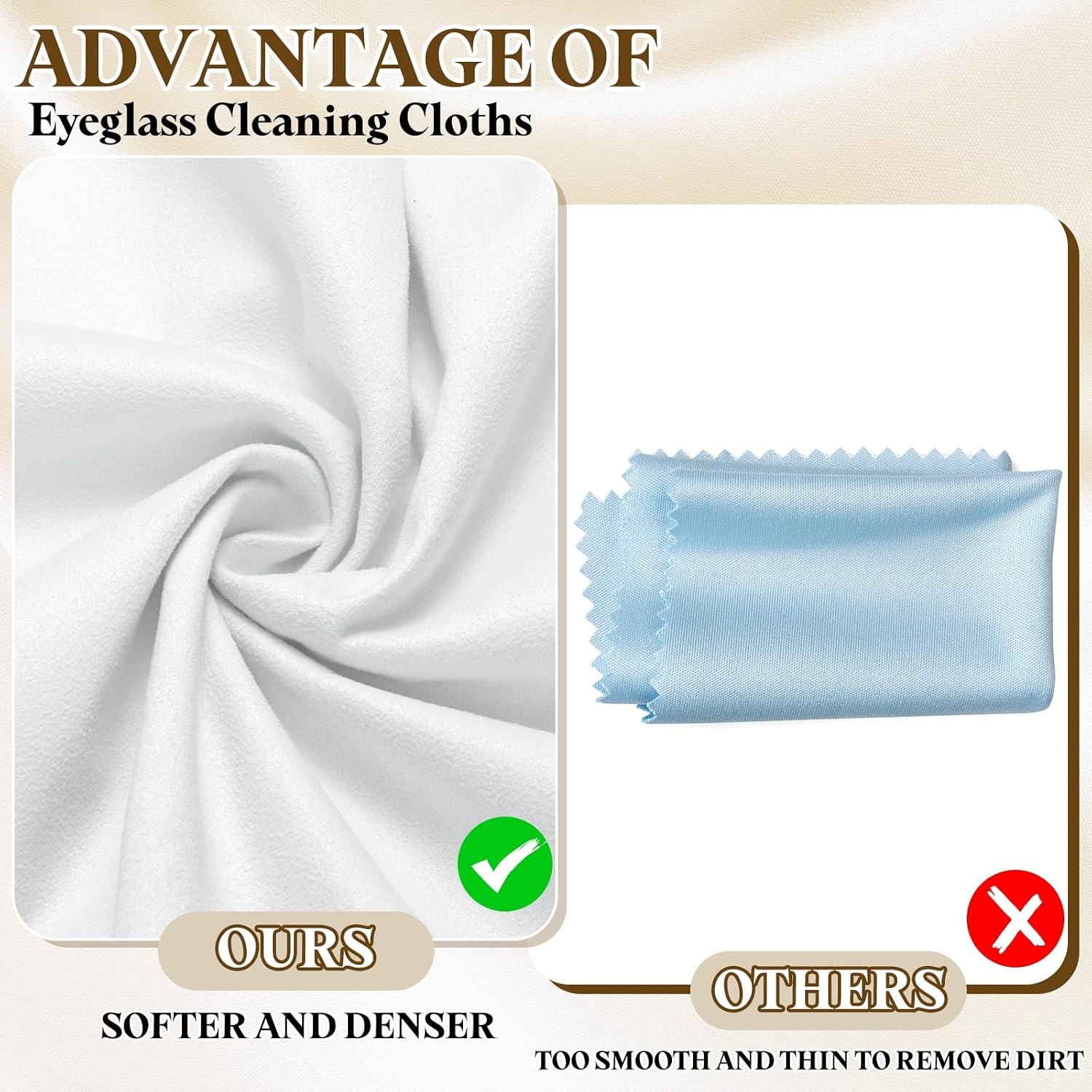 PATIKIL 4Pcs Soft Eyeglass Cloths, 15.8 x 15.8 Electronics Microfiber Cleaning Cloths Eyeglass Cleaning Fabric for Lens Wipes Glasses Cleaner Jewelry LCD Screens Cameras, White image 3