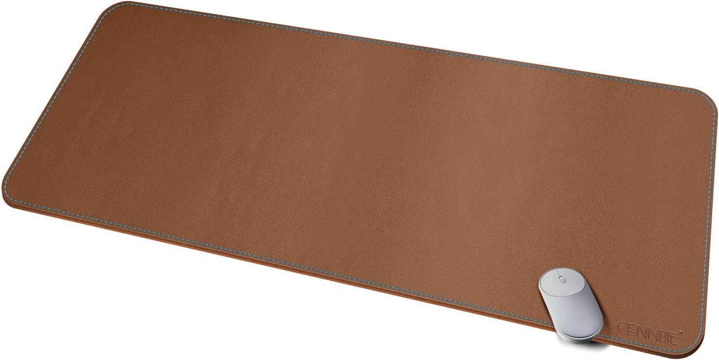 CENNBIE Leather Desk Mat, 120 x 50 cm, Extra Large Table Mat, Extended PU Leather Mouse Mat, XXL, Waterproof Desk Mat on Desks, Office and Home Table Mat (Brown)