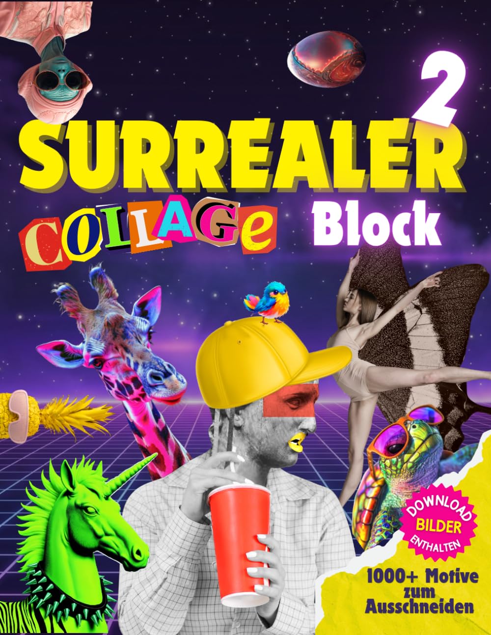 Surrealer Collage Block: Eine faszinierende Sammlung zum Ausschneiden und Gestalten – auch zum Ausdrucken in Ihrer Wunschgröße