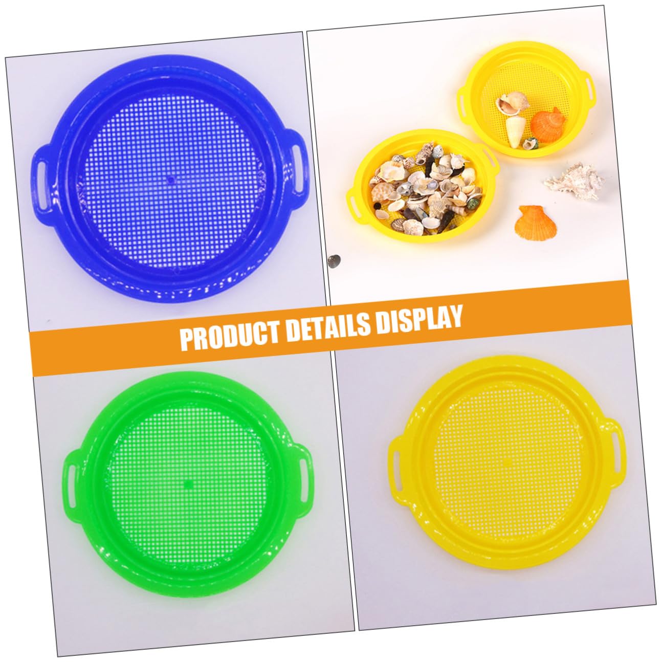 FRCOLOR Set di 8 Pezzi di Giocattoli da Spiaggia per Bambini Filtro Sabbia in Plastica, per Atmosfera Estiva e Attività Creative All'aperto Durante le Gite al Mare