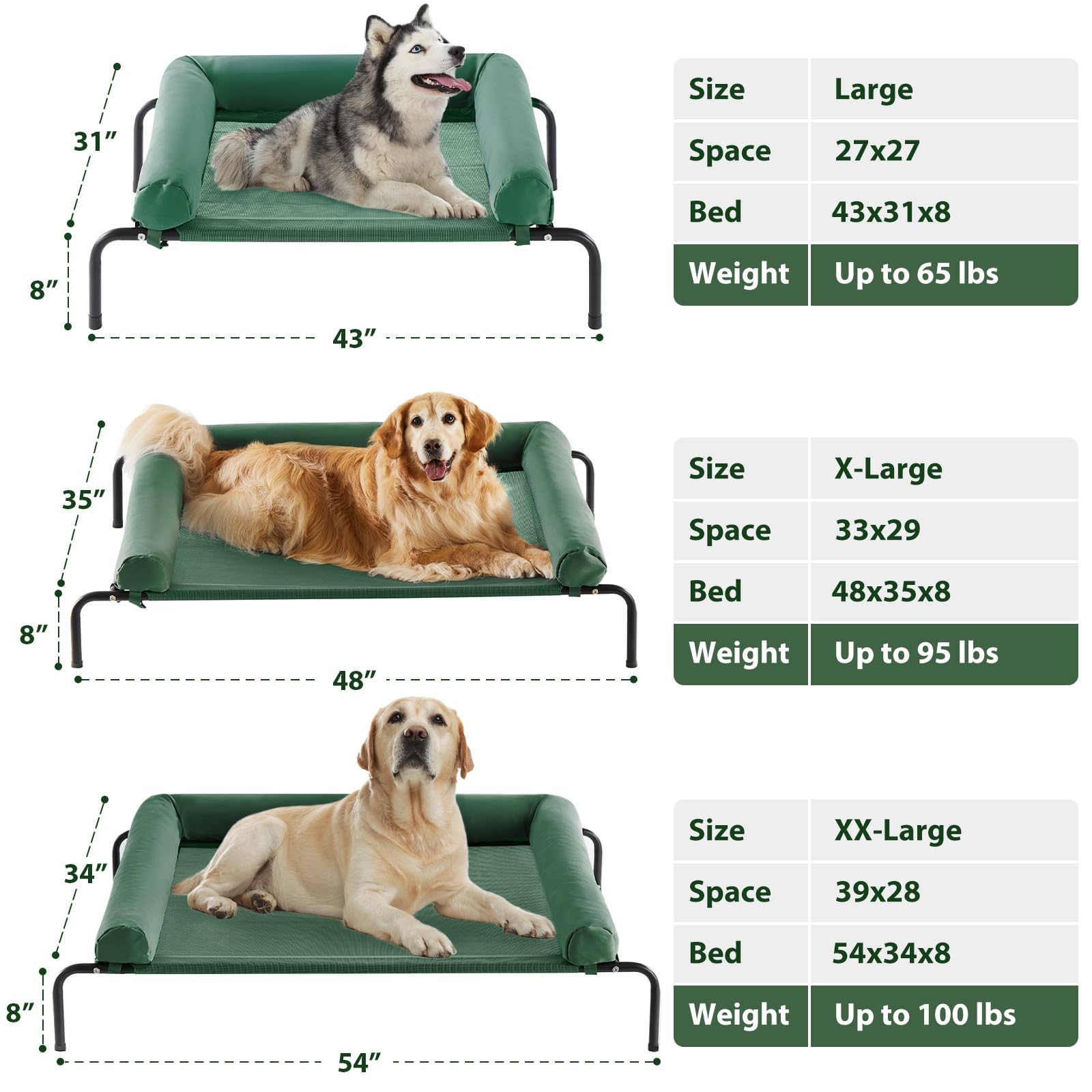 Franklin Pet Supply Erhöhtes Hundebett – Atmungsaktiv, Für Hunde Bis 50 Kg, Leicht Zu Reinigen