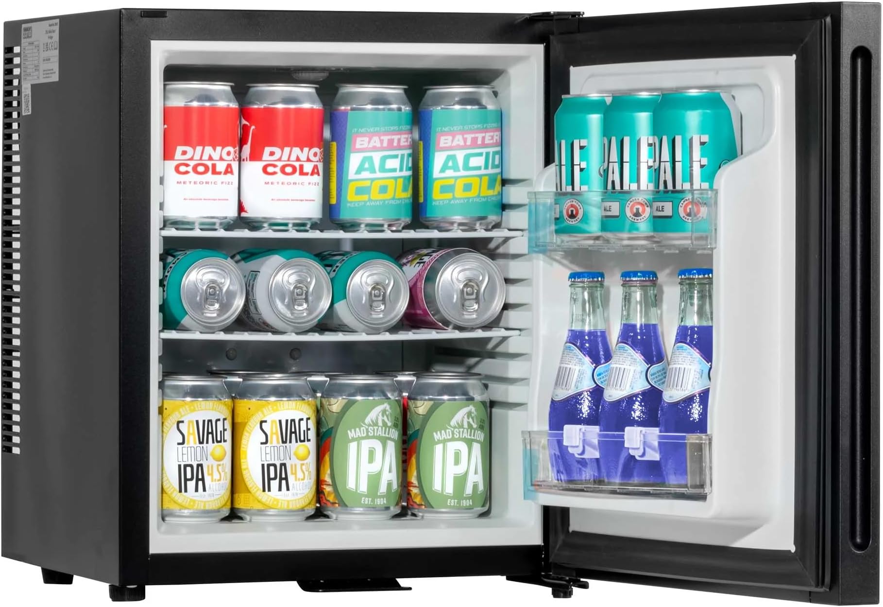 ChillQuiet Silent Mini Fridge 23ltr Black Completely Quiet Mini Bar