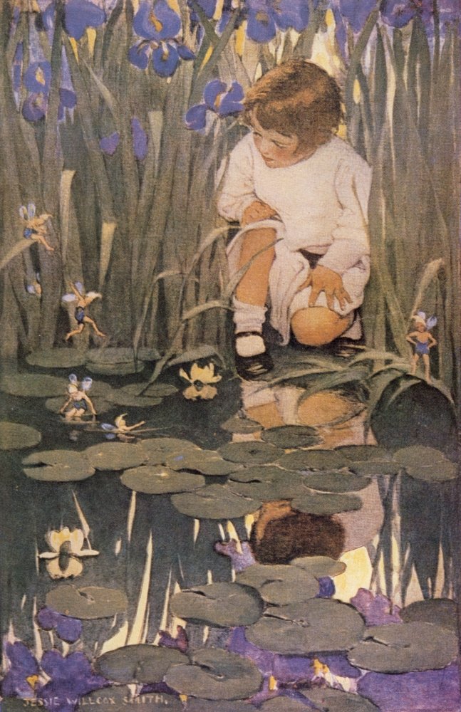 McClures 1909 A Childs World The Fairy Pool Poster Print by Jessie Willcox Smith (18 x 24)
