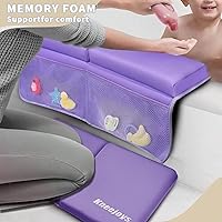 Vista 2 de Rodillera de baño y codo para bebé, tapete de espuma viscoelástica para organizador de juguetes de bañera y baño