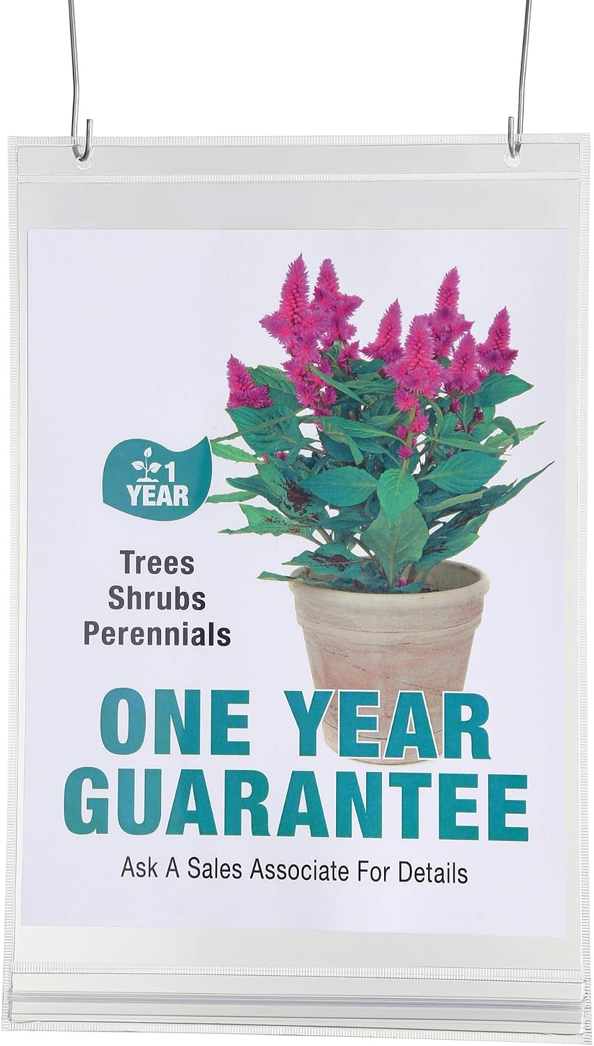 Waterproof Poster Pocket, 8.5 Inch x 11 Inch, Resealable Weatherproof Sign Holder, with Two Hanging Punch Holes, Pack of 10