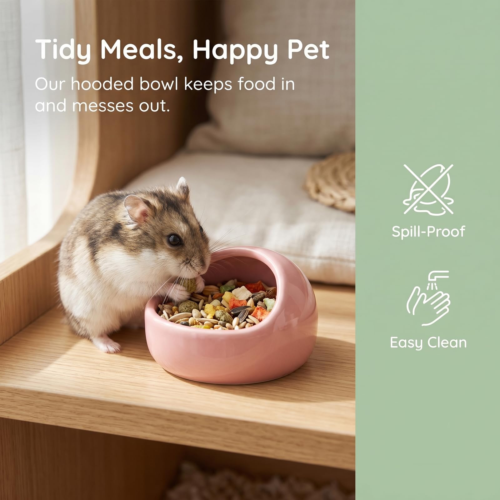 3 Pièces Bols pour Hamster en Céramique, Bols en Céramique pour Hamsters, Bols en Céramique pour Hamster, Bols en Céramique Anti-morsures, Mangeoire en Terre Cuite pour Cochon d'Inde, Hamster