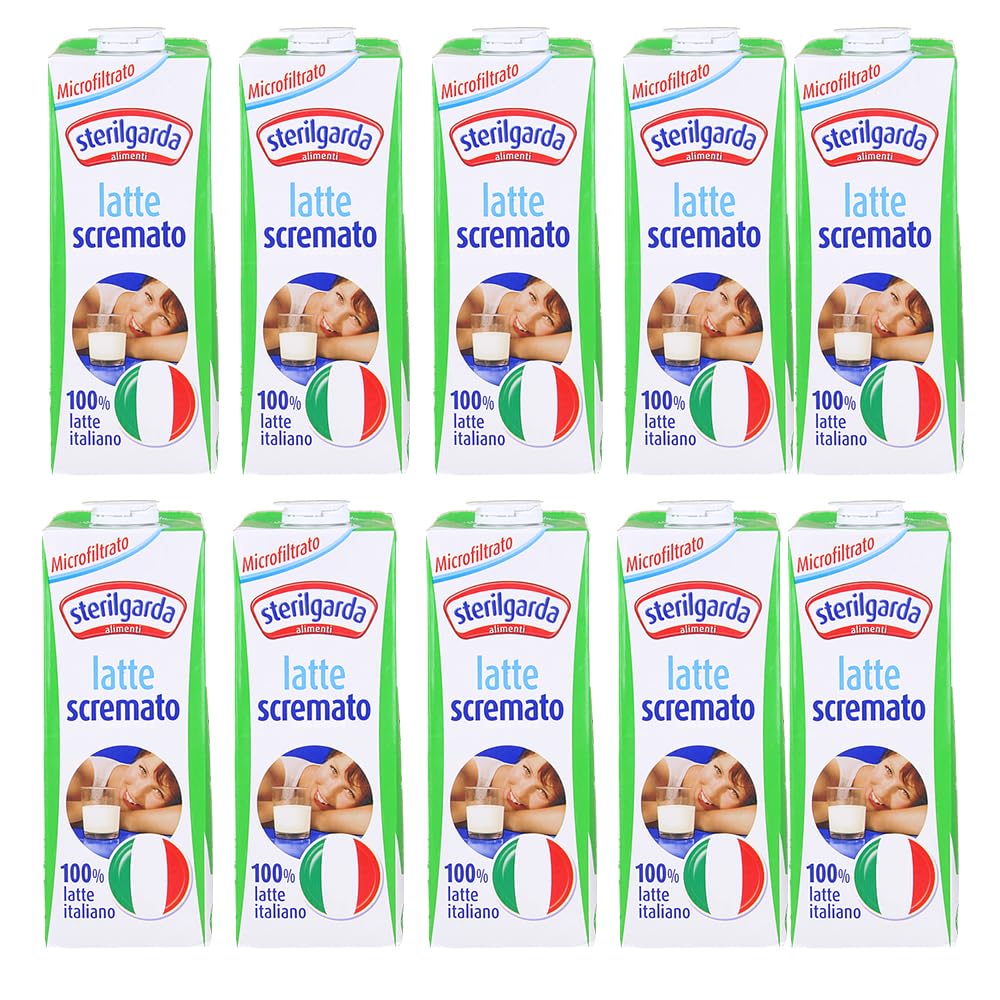 Sterilgarda Latte Scremato, 100% Latte Italiano, Microfiltrato, Confezione da 10 x 1L
