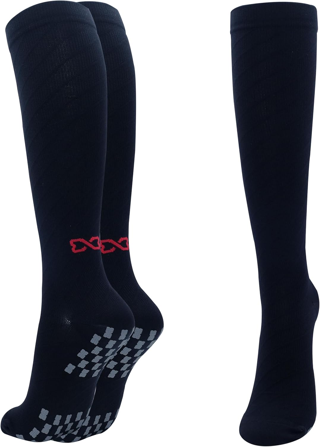 WE FOOT Dual Grip PLUS Compression Knee Sports Socks Anti-Slip Socks for Men Women Running Marathon Pickleball Pressure