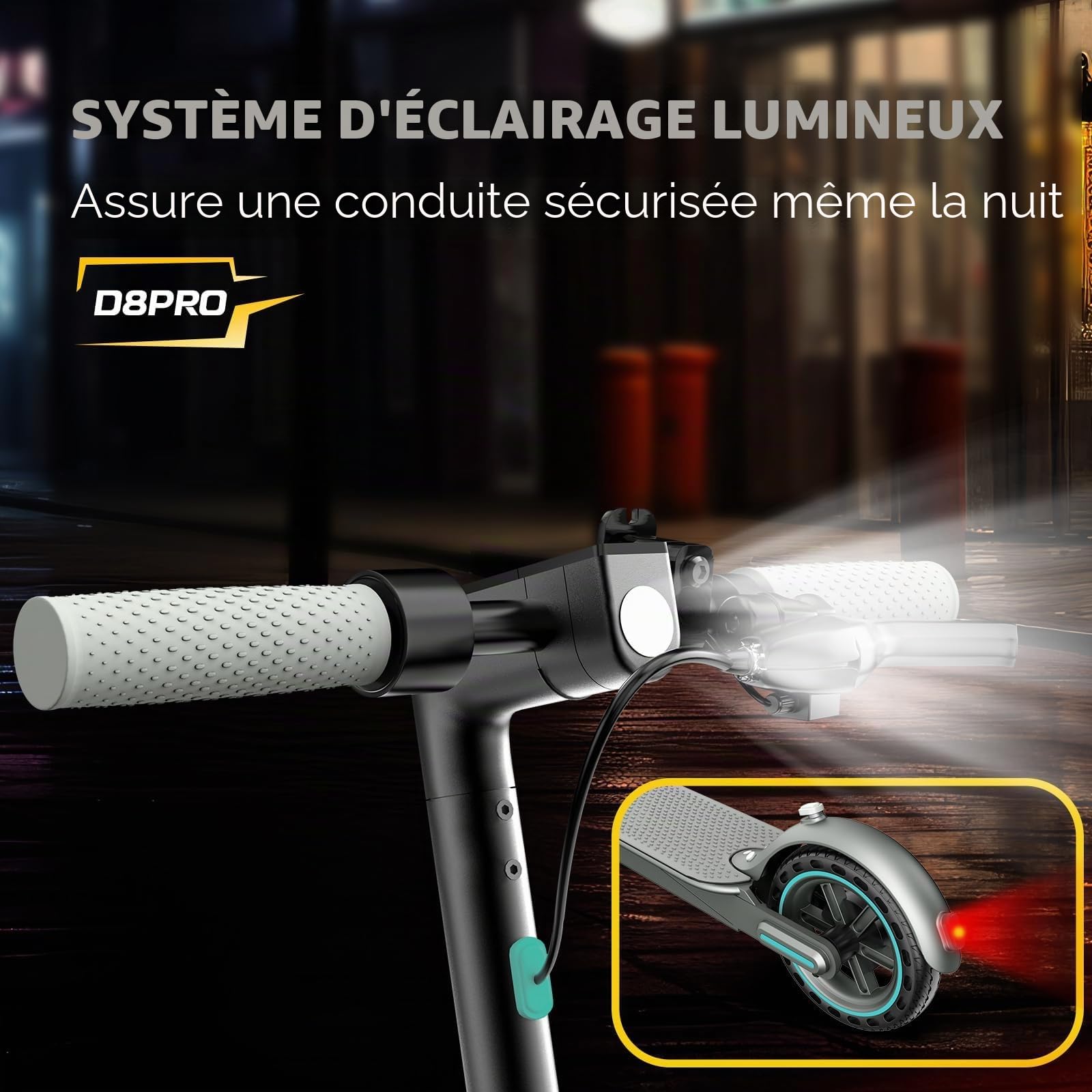 EGGKING Trottinette électrique adulte – 350 W, vitesse jusqu'à 25 km/h, 8,5" pneus anti-crevaison, 35 km, double frein, contrôle de l'application