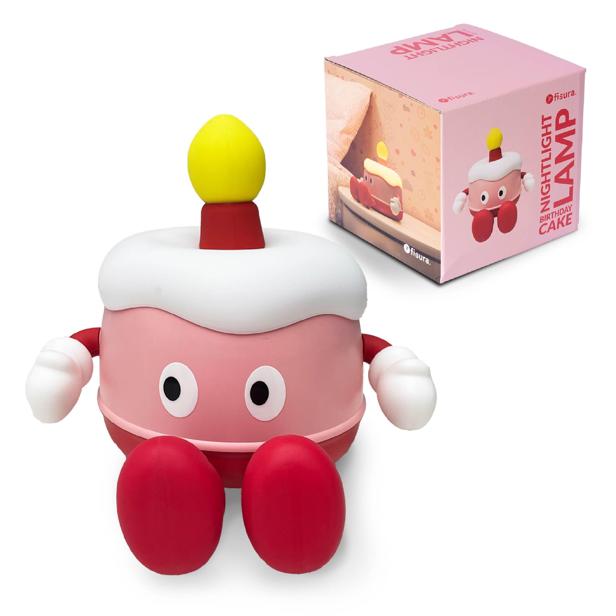 Fisura - Kids' Night Light “Cake”. Touch-Control Lamp for Children. 2 Light Modes. Baby Night Lamp. Nursery Nightlight. Birthday Gift for Boys and Girls.