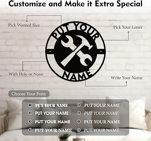 Miniatura 30 de Personalized Metal Garage Sign - Custom Garage Signs for Men, Metal Dad's Garage Signs, Mechanic Workshop Signs Wall Decor, Custom Garage Signs