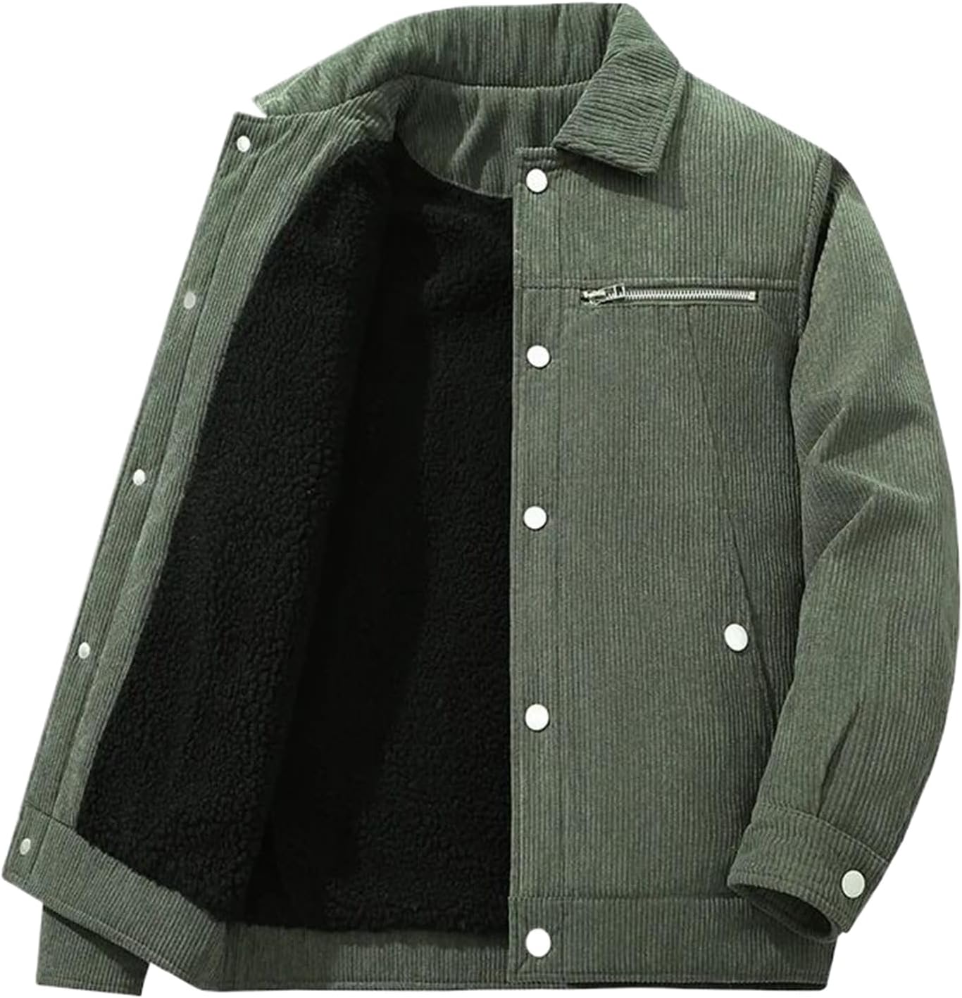 Winter Men Plush Coat Thicken Solid Color Turn Down Collar Male Outerwear Long Sleeve Daily Man Jacket