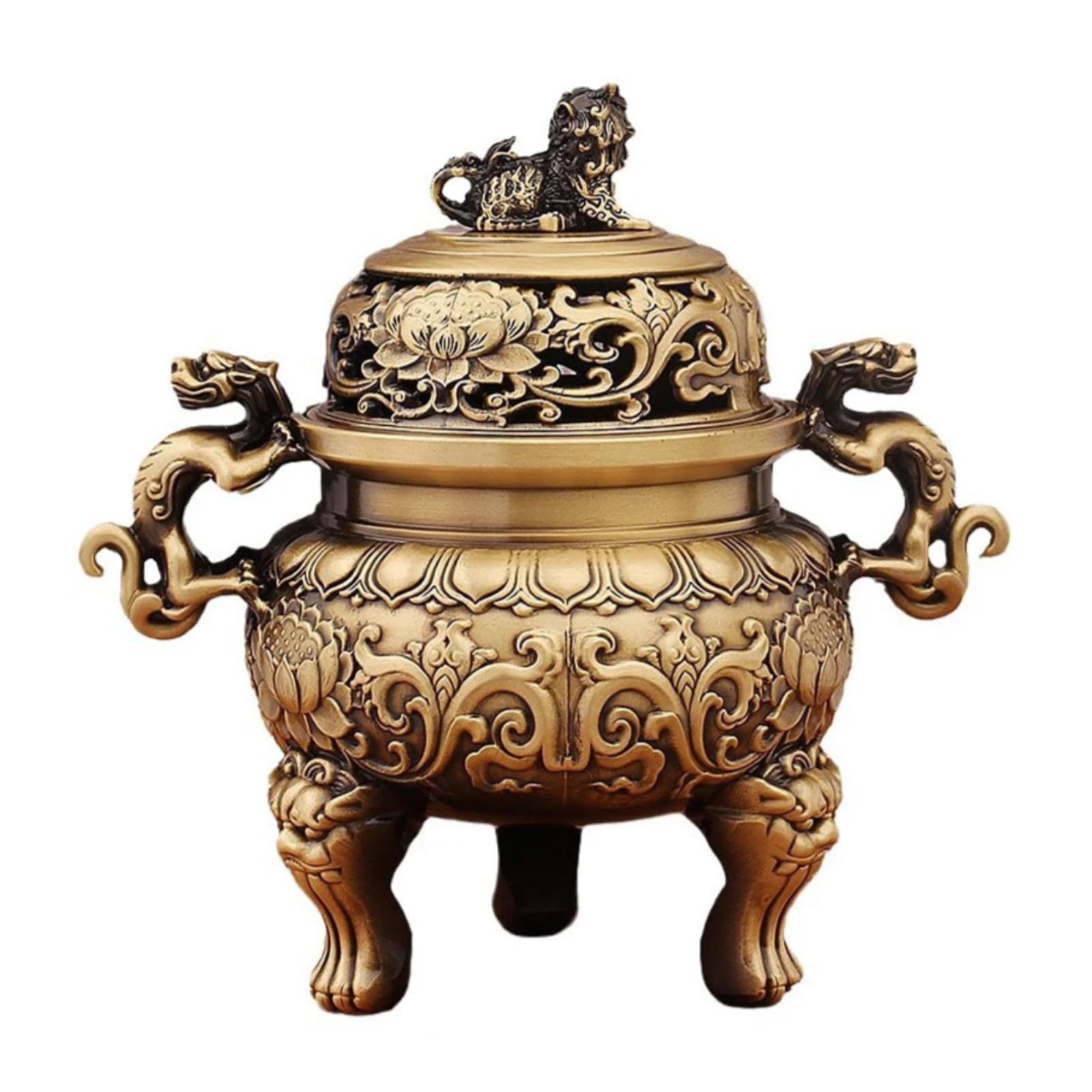 Brûleur d'encens en laiton pour salle de Bouddha et rituel de méditation apaisant