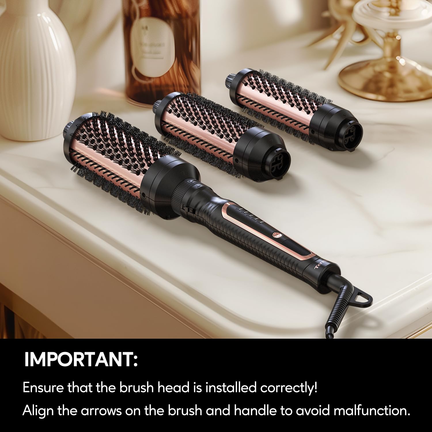 Terviiix PRO Thermal Brush Set, 3-in-1 Heated Curling Brush