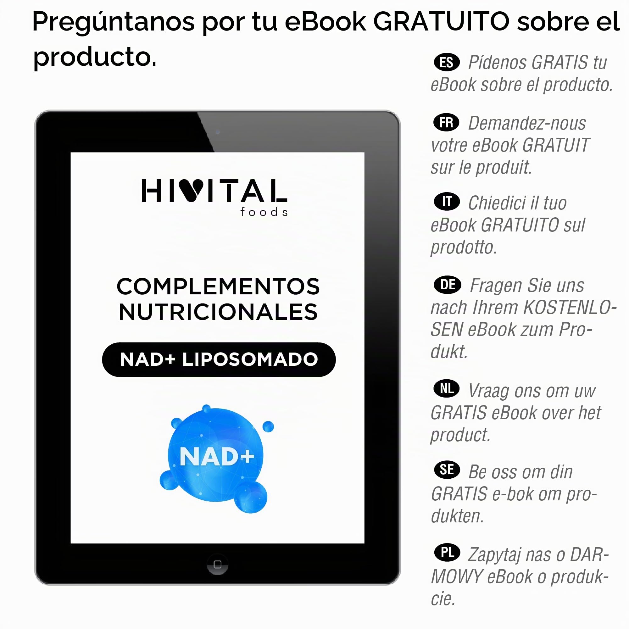 NAD+ Liposomal 500 mg. 120 cápsulas veganas para 4 meses.