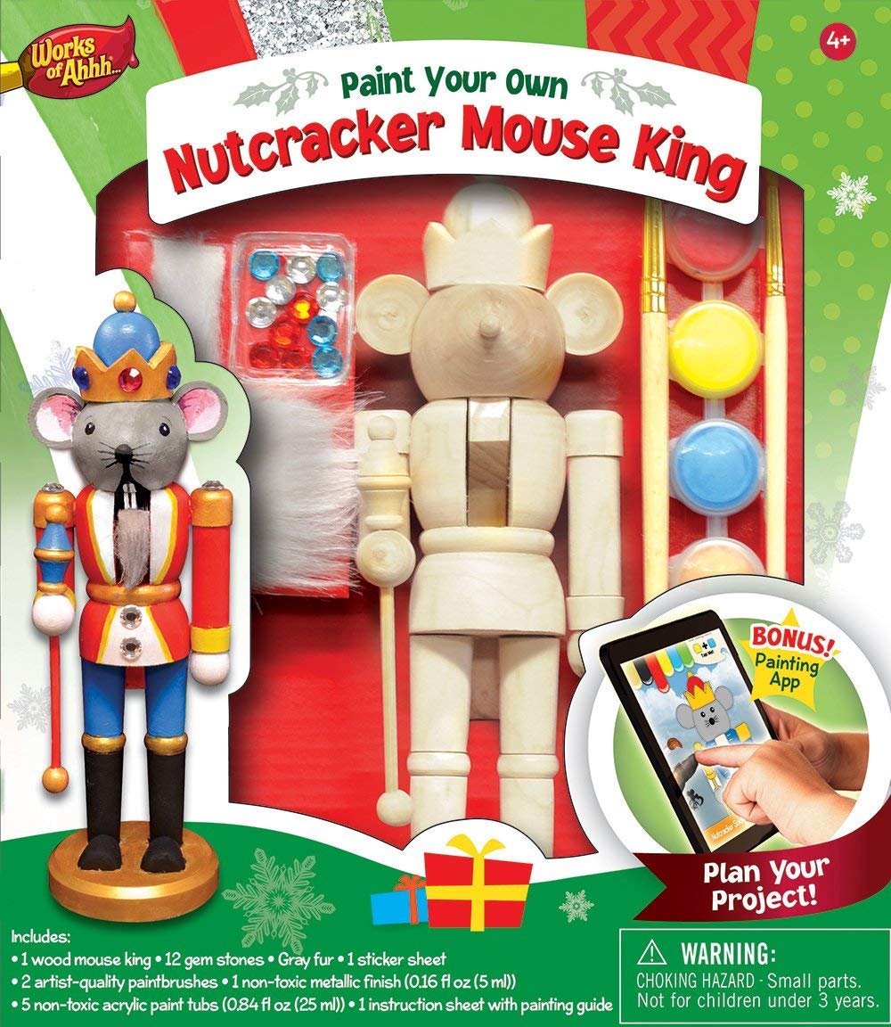 Works of Ahhh...Holiday Craft Set - Nutcracker Mouse King Wood Paint Kit