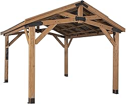 Backyard Discovery Norwood 14x12 All Cedar Wood Gazebo,Thermal Insulated Steel