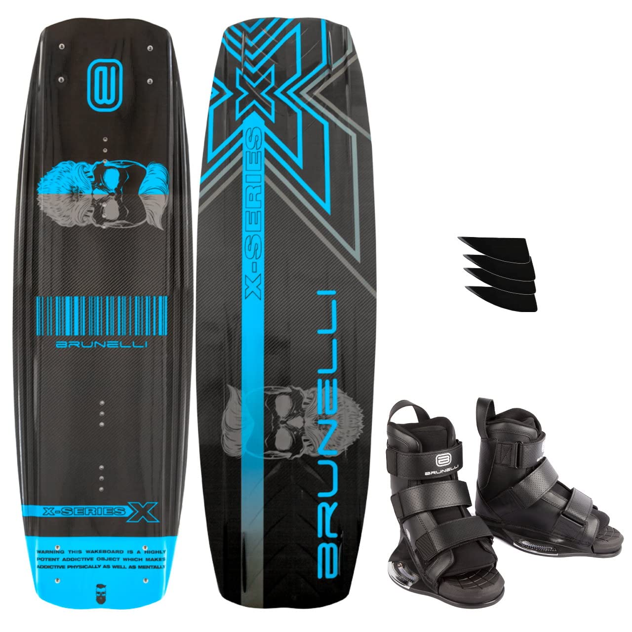 Brunelli Carbon Wakeboard Set 145 cm Wake Binding Wakeboardbindung