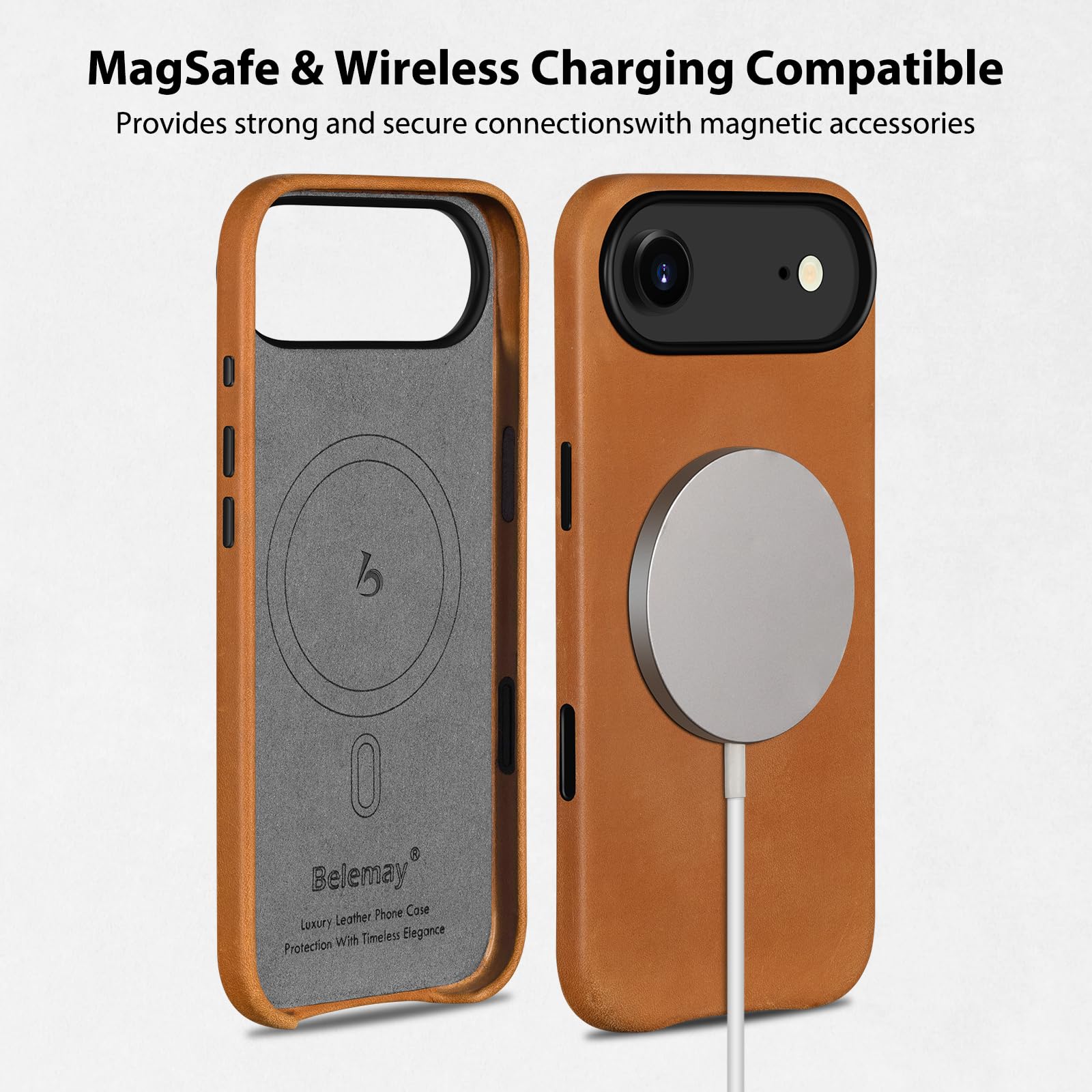 Amazon.com: Belemay Crazy Horse Leather Case for iPhone Air