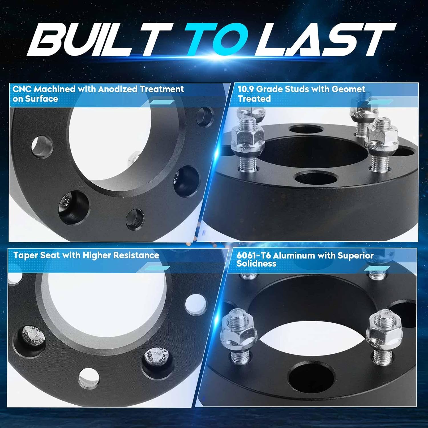 4x110mm 1.5 inch(38.1mm) Wheel Spacers 74mm Bore for Honda Foreman Rancher TRX450R Recon Rincon Sportrax, 10x1.25 Studs 4 Lugs Wheel Adapters fits Suzuki Eiger King Quad Ozark Vinson, Set of 4