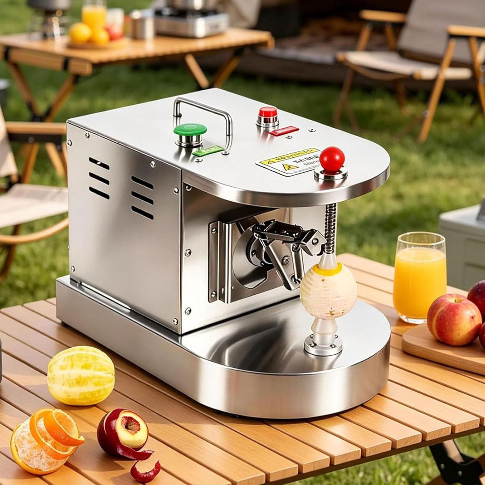 LJCSSD Commercial Orange Peeling Machine, Automatic Lemon and Orange Peeler with Adjustable Height and Thickness, Stainless Steel Fruit Peeling Tool