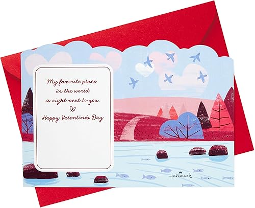 Miniatura 7 de Hallmark Tarjeta desplegable para el día de San Valentín (Mountain Lake) Tarjeta 3D de papel maravilloso para marido, esposa, novio, novia