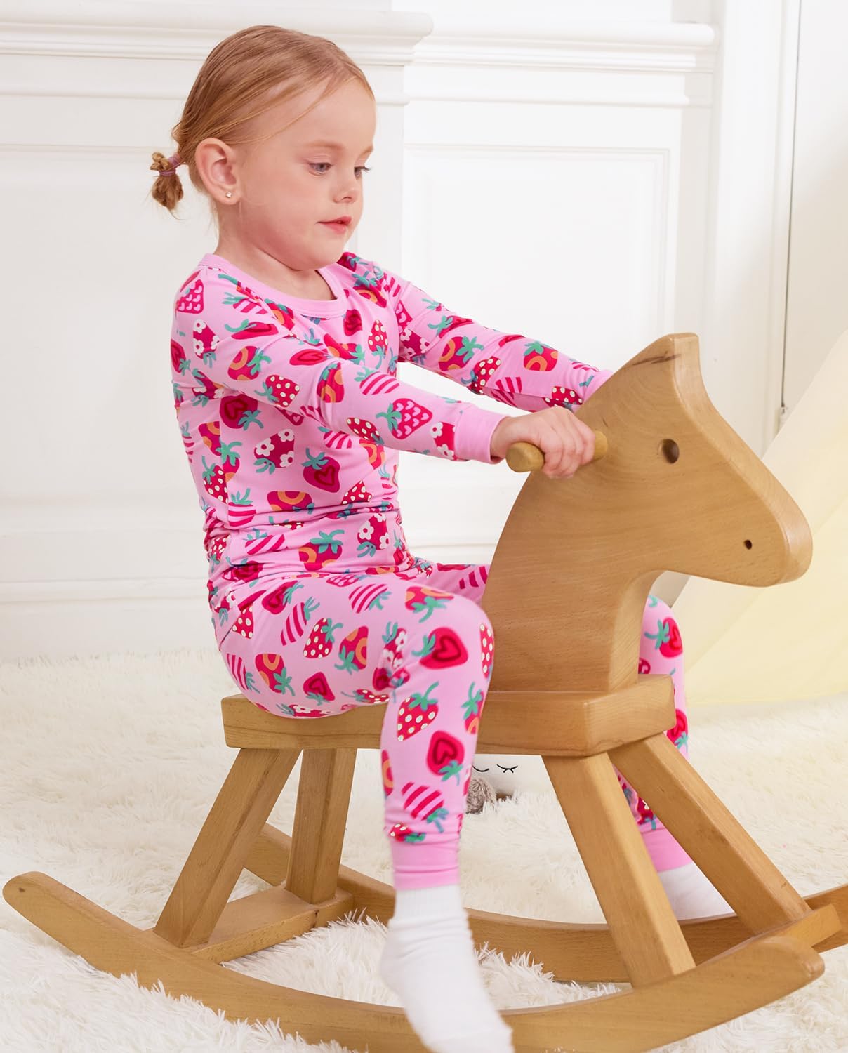 Bamboo Viscose Toddler Girls Kids Pajama Sets 12M-8Y Snug fit Long-Sleeve Softness Sleepwear Pjs 2pcs Jammies - Image 5