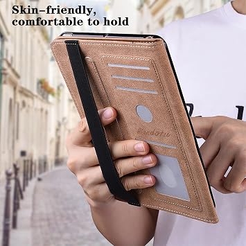 Samsung Galaxy Tab S9 FE Plus 12,4 inç, Samsung Galaxy Tab S9 FE+ PU Deri Koruyucu Tablet Kılıfı Kart Yuvalı El Kayışı 12,5 inç 2023 [SM-X610/SM-X616B] için Kılıf - Mor Lotus
