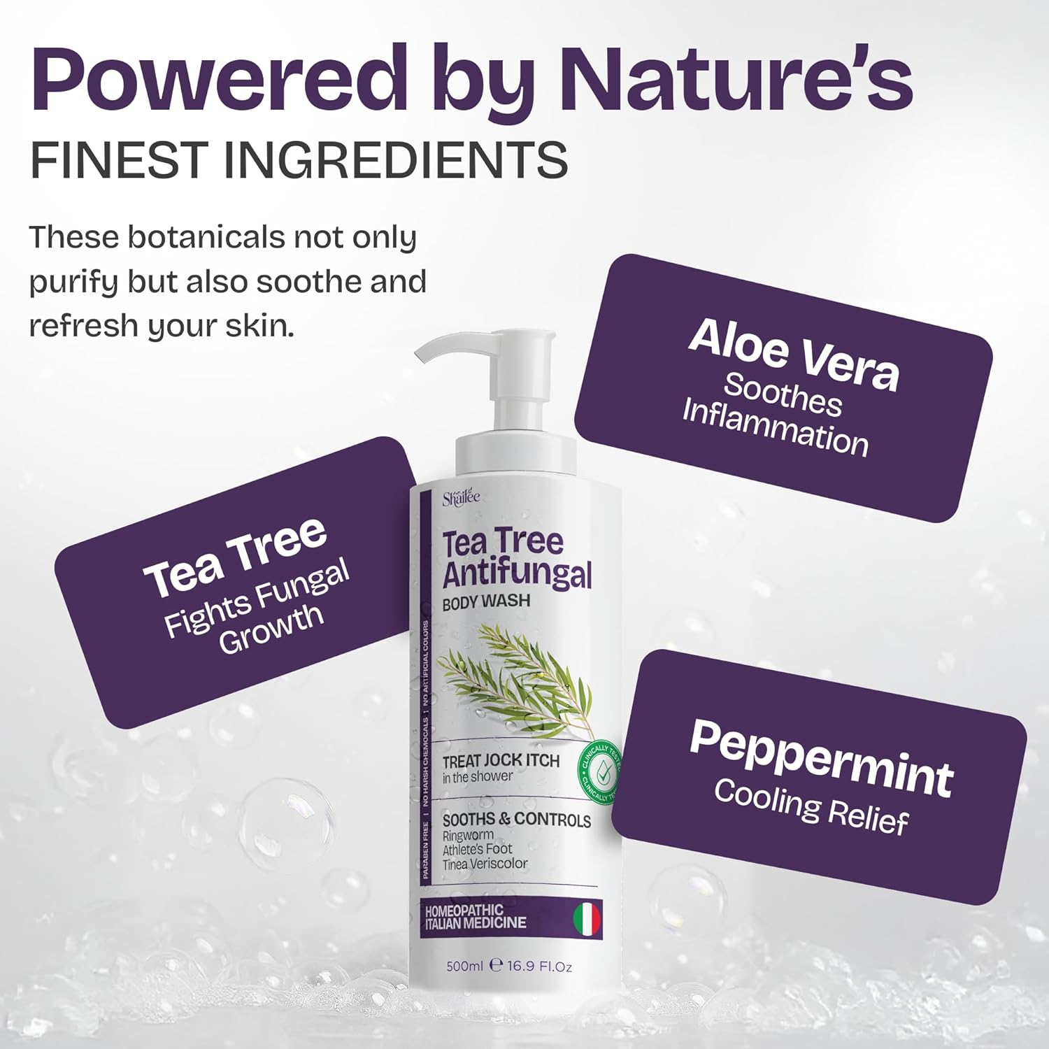 Antifungal Tea Tree Body Wash - Eczema Body Wash, Jock Itch, Back Acne, Ringworm Treatment for Humans | Antifungal Soap For Men & Women with 1% Tolnaftate & Tea Tree Oil - 16.9 oz - Image 7