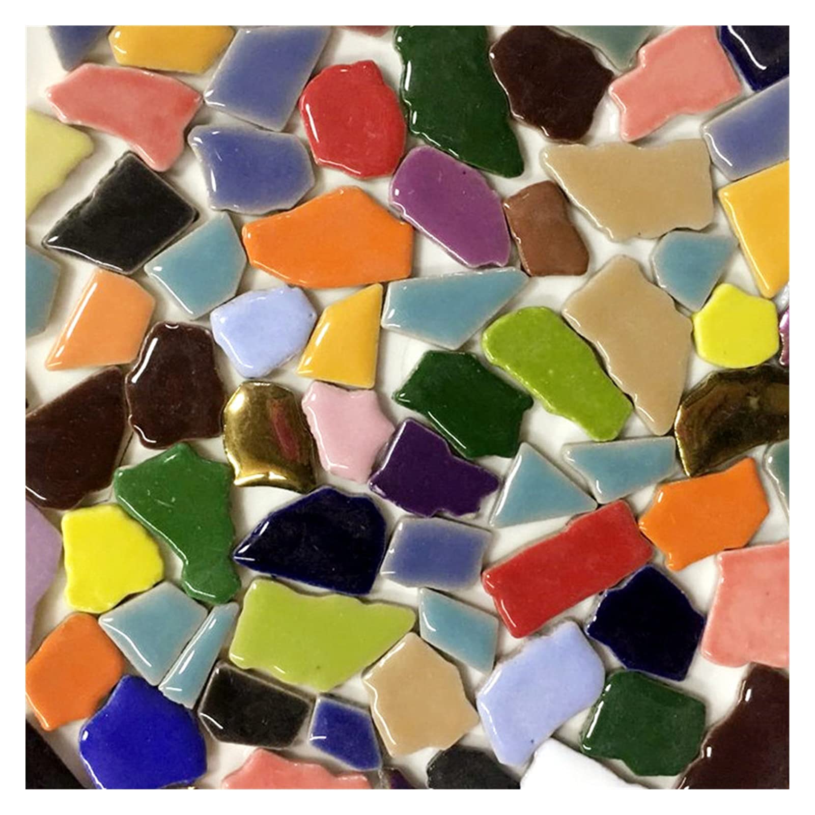 Mosaico, Tessere Mosaico Piastrella a Mosaico in Porcellana 600g Diametro 1-3 cm Diametro 0,4 mm Spessore in Ceramica Mosaico Fai da Te Mestieri mosaici Che Fanno Piastrelle(600g Orange)